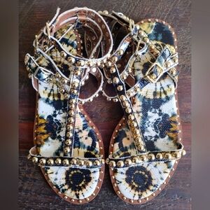 Ash Gold Studded Tie-Dye Gladiator Play Sandals Size 36 (6)
